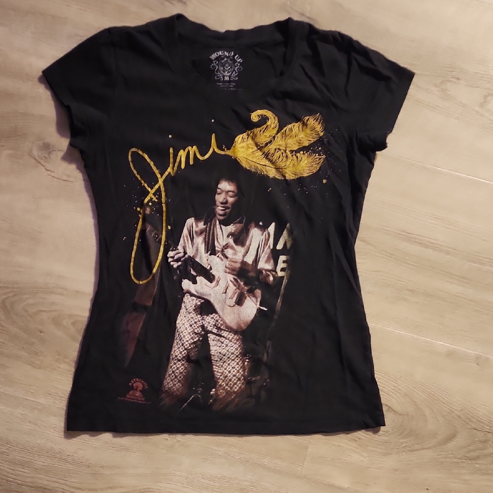 Wound Up Black Tee with Gold Graphic
